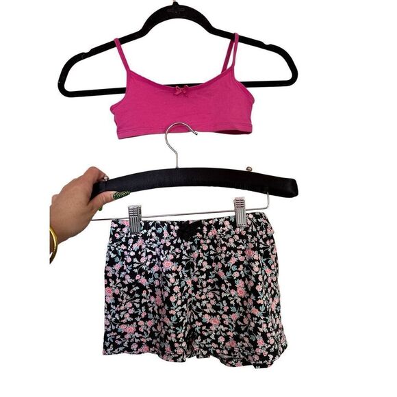 Children’s Place Girls Pink Tank & Floral Shorts 2-Piece Outfit Set Sz 7/8 Mediu - Picture 2 of 6